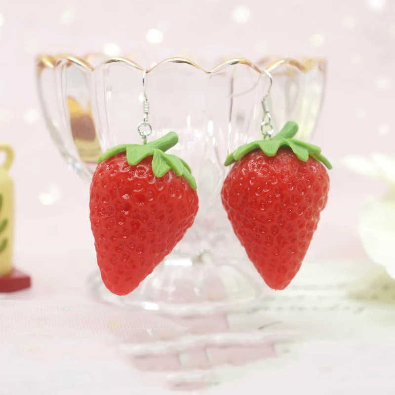 Trendy strawberry earrings   HA1788 - Image 2