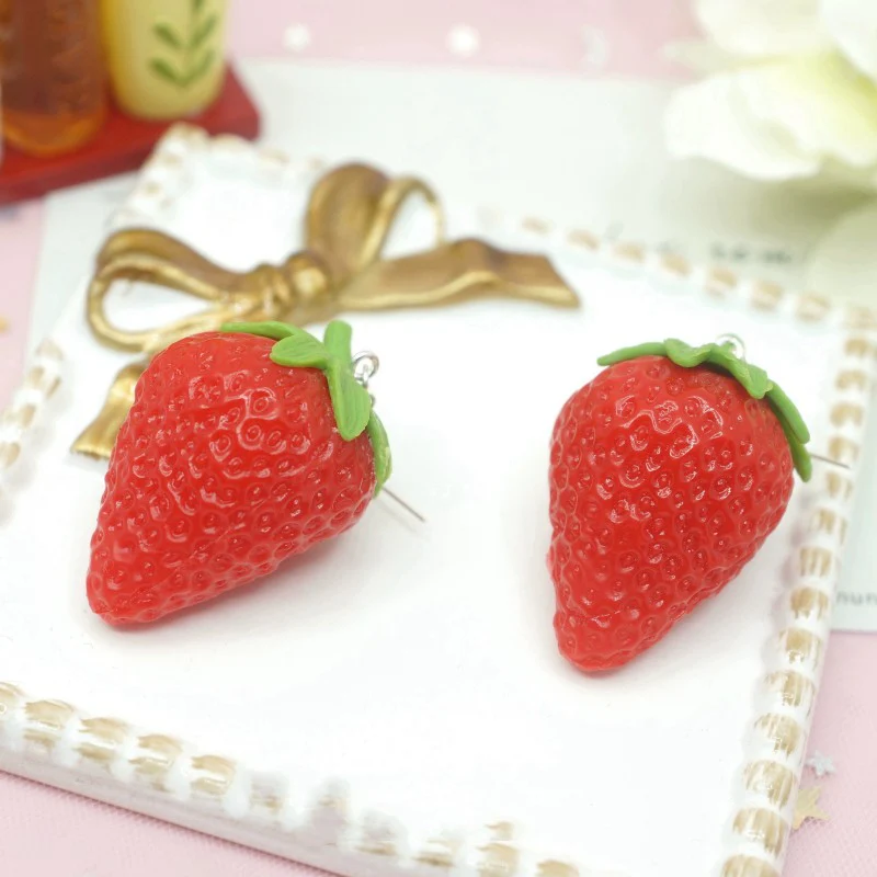 Trendy strawberry earrings   HA1788 - Image 3