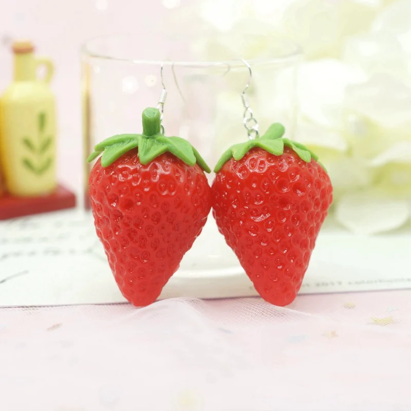 Trendy strawberry earrings   HA1788 - Image 4