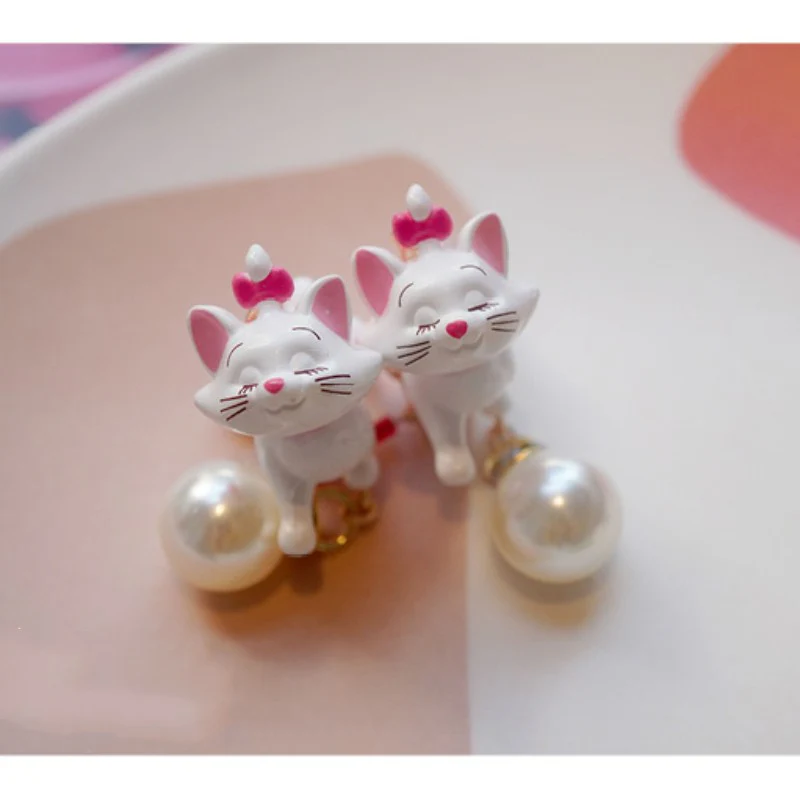 Tsundere Mary cat bow stud ear clip HA1973 - Image 2