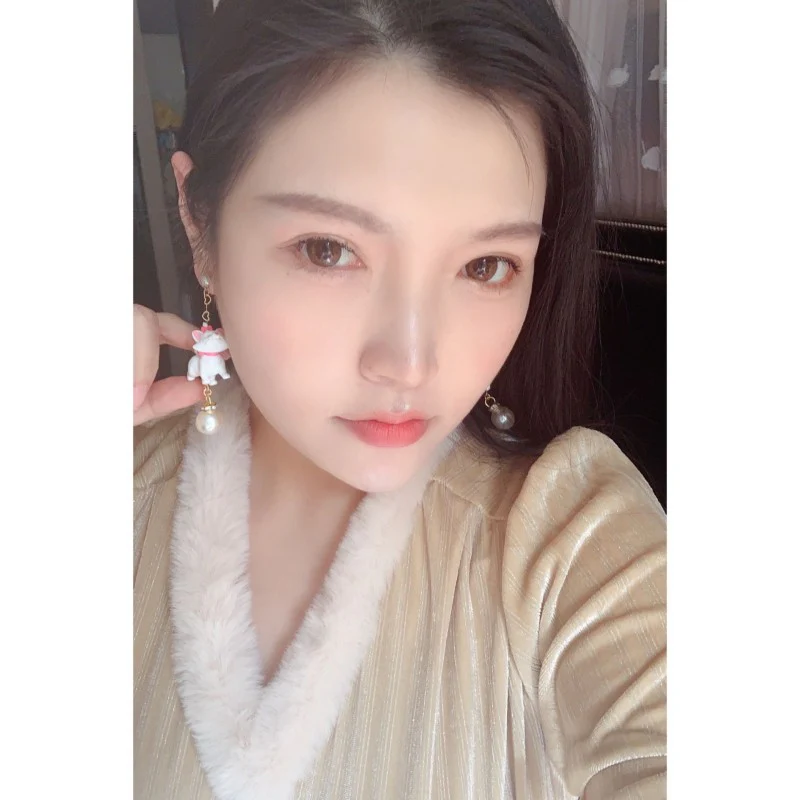 Tsundere Mary cat bow stud ear clip HA1973 - Image 3