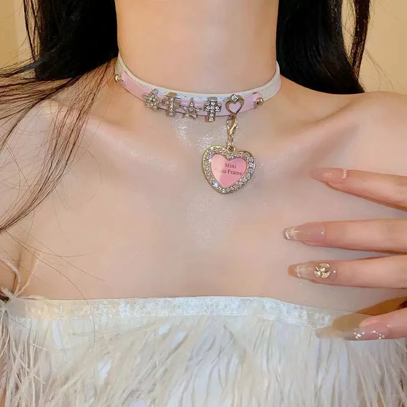 Two-color star love choker HA2506 - Image 2