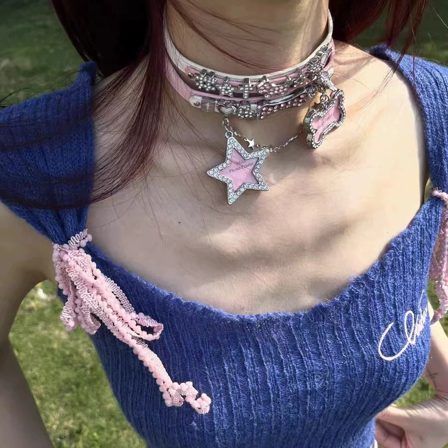 Two-color star love choker HA2506 - Image 4