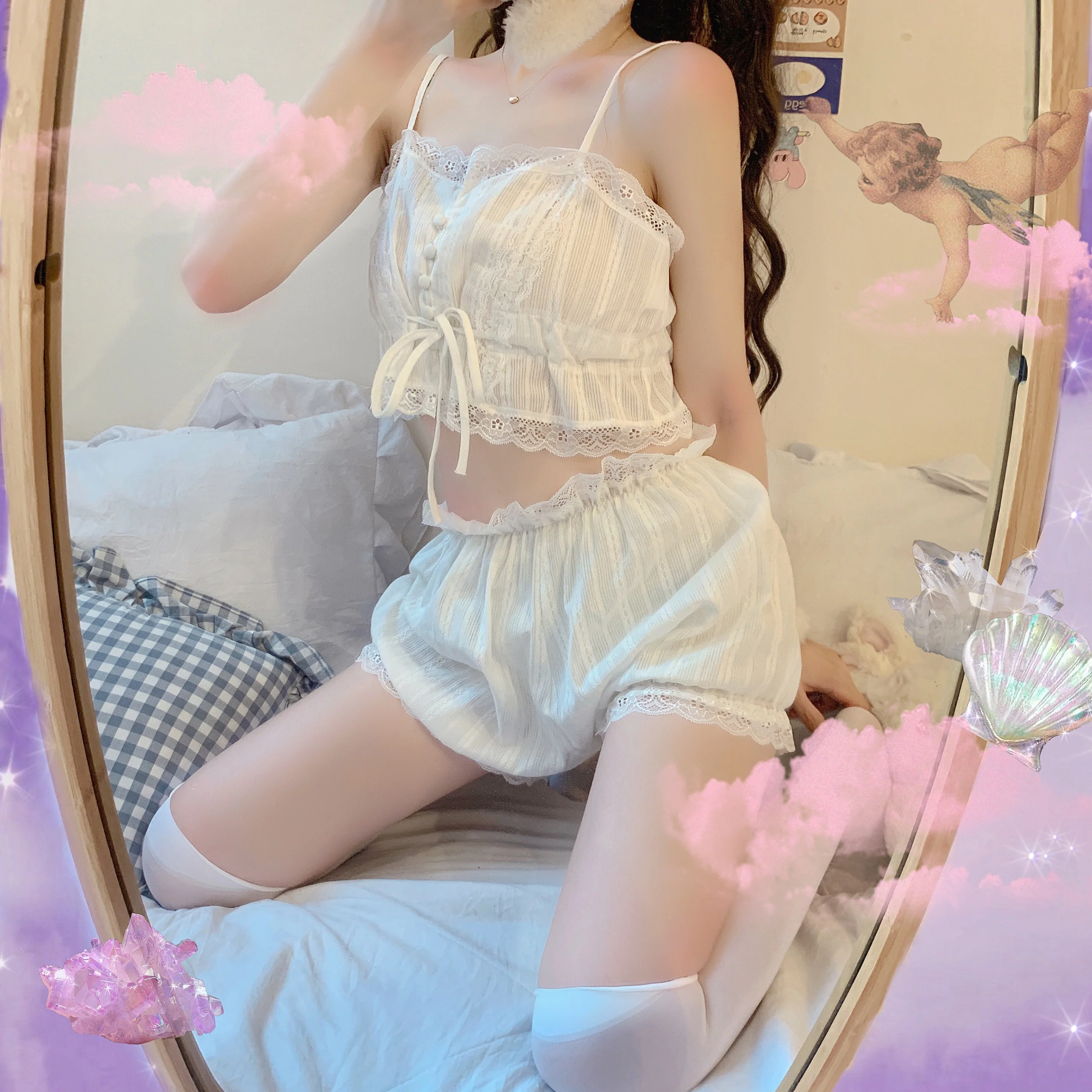 Two-piece lace suspenders   HA0366 - Image 4