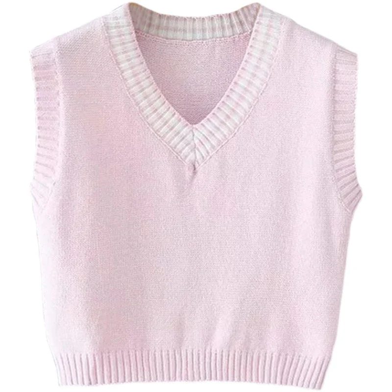 V-neck knitted vest  HA1128 - Image 3