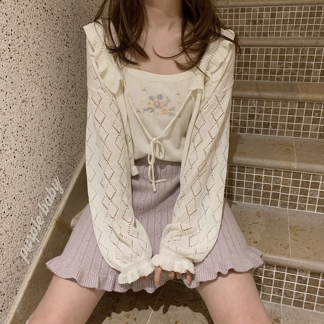 Versatile Cream Knit Cardigan   HA0558 - Image 4
