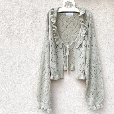 Versatile Cream Knit Cardigan   HA0558 - Image 9