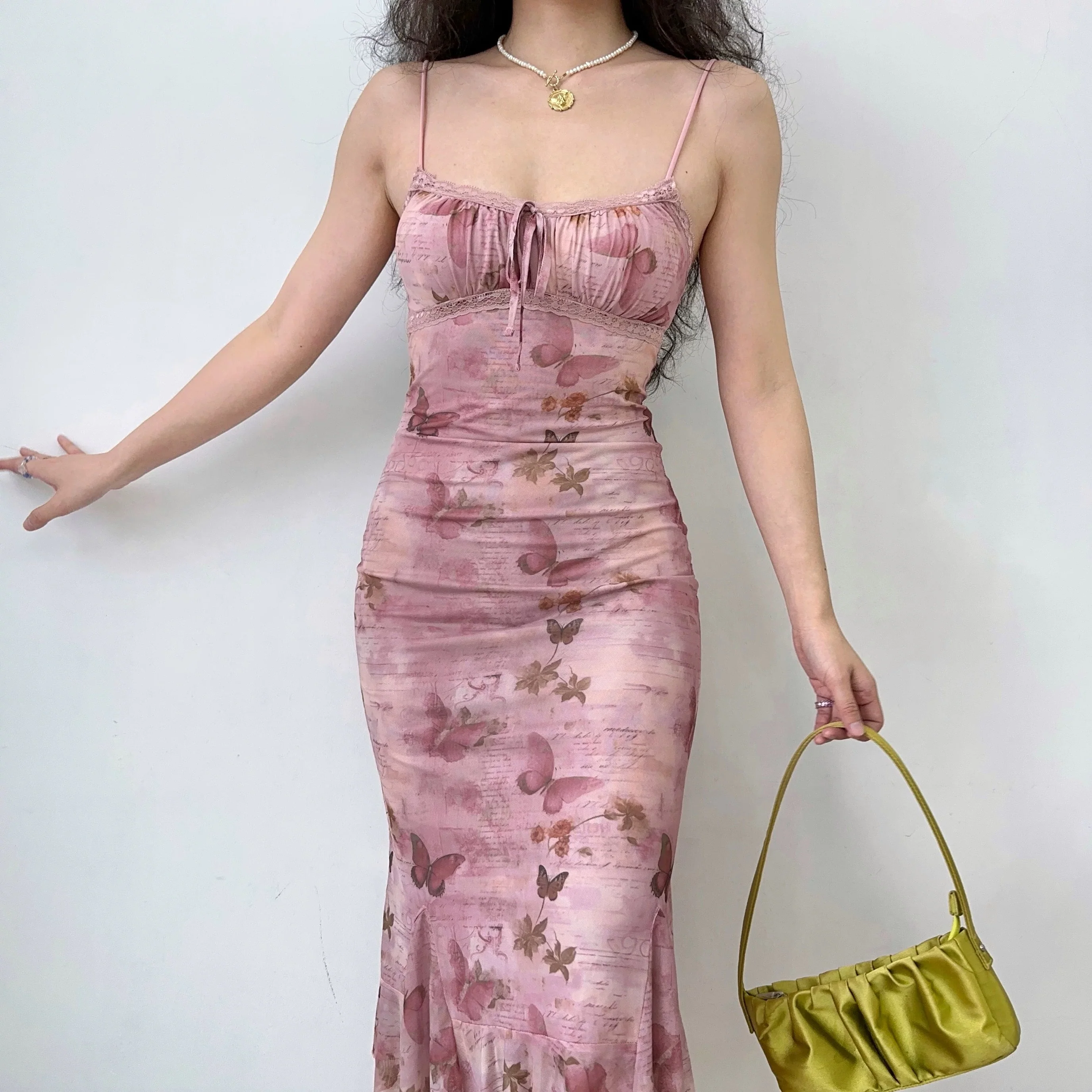 Vintage Butterfly Print Slip Dress HA29700 - Image 3