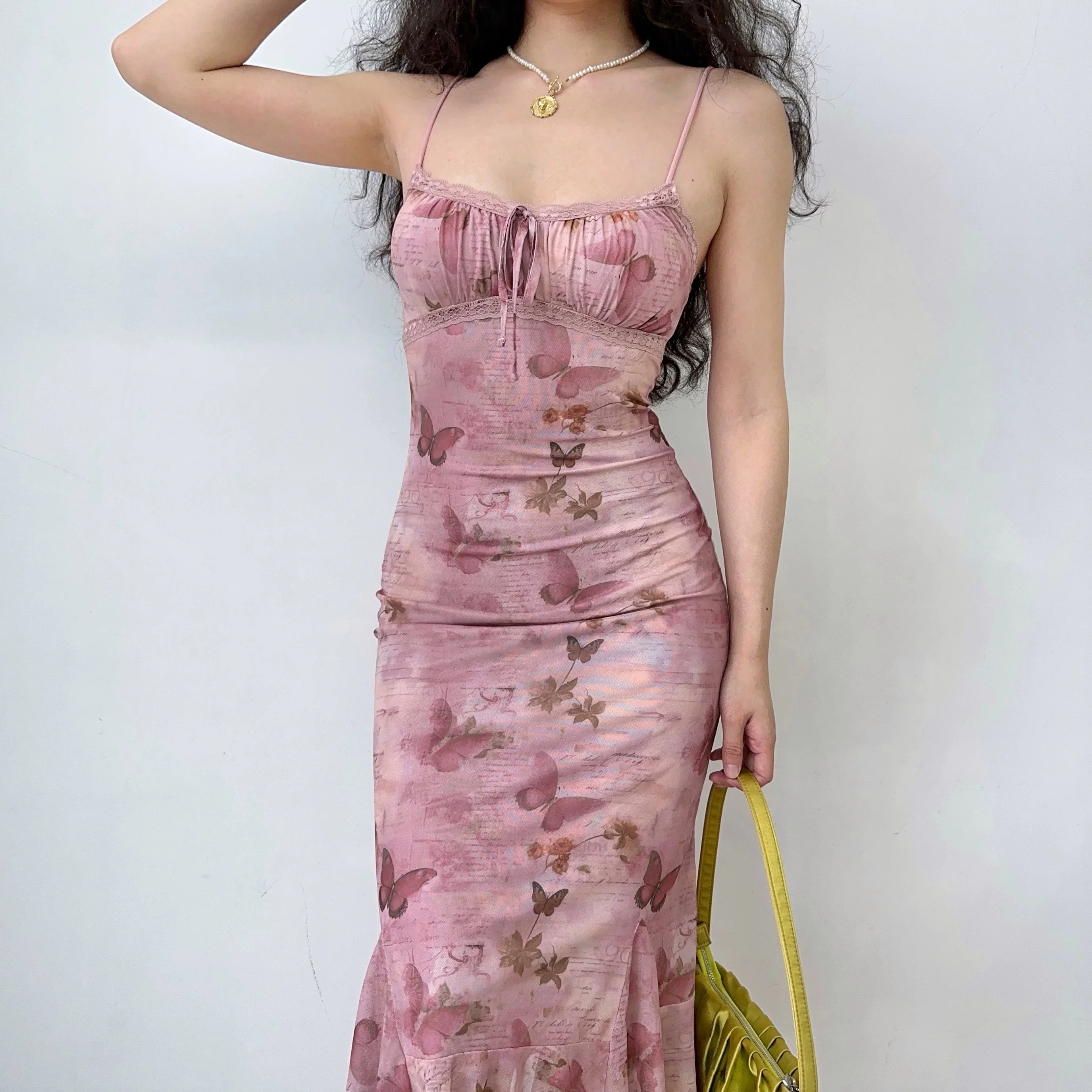 Vintage Butterfly Print Slip Dress HA29700 - Image 4