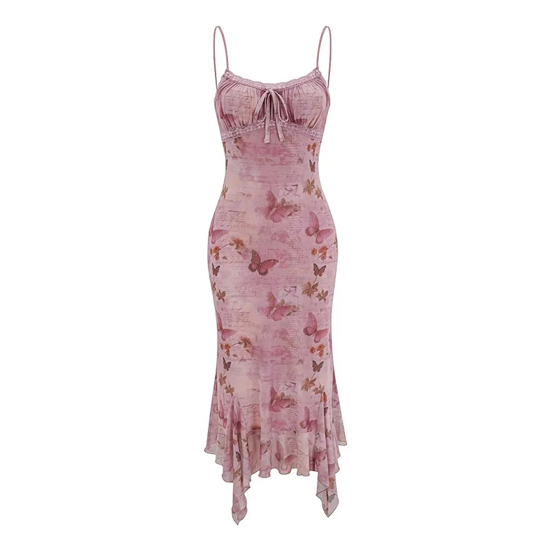 Vintage Butterfly Print Slip Dress HA29700 - Image 5