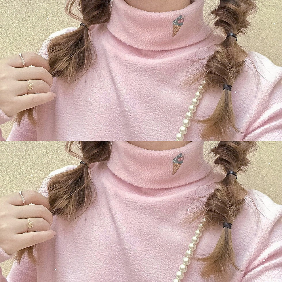Warm pink and blue color autumn and winter long sleeves  HA1397 - Image 4