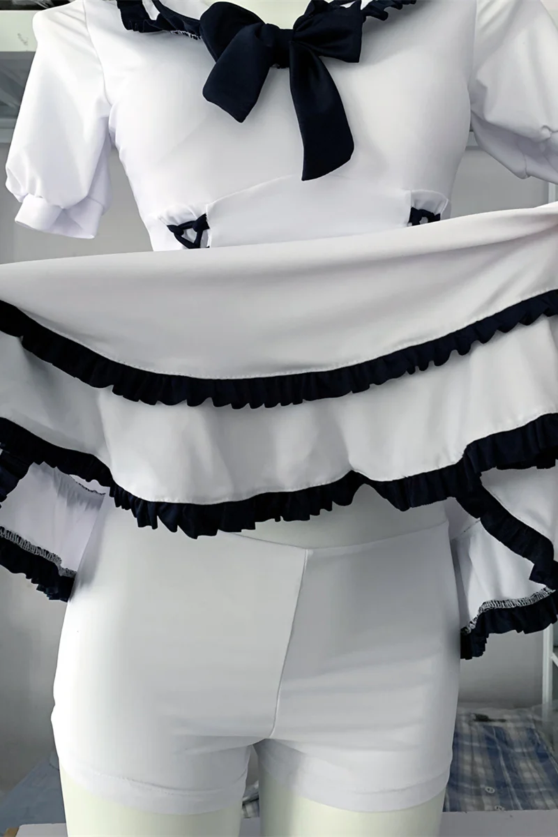 White and black one piece swimsuit HA2195 - Image 5