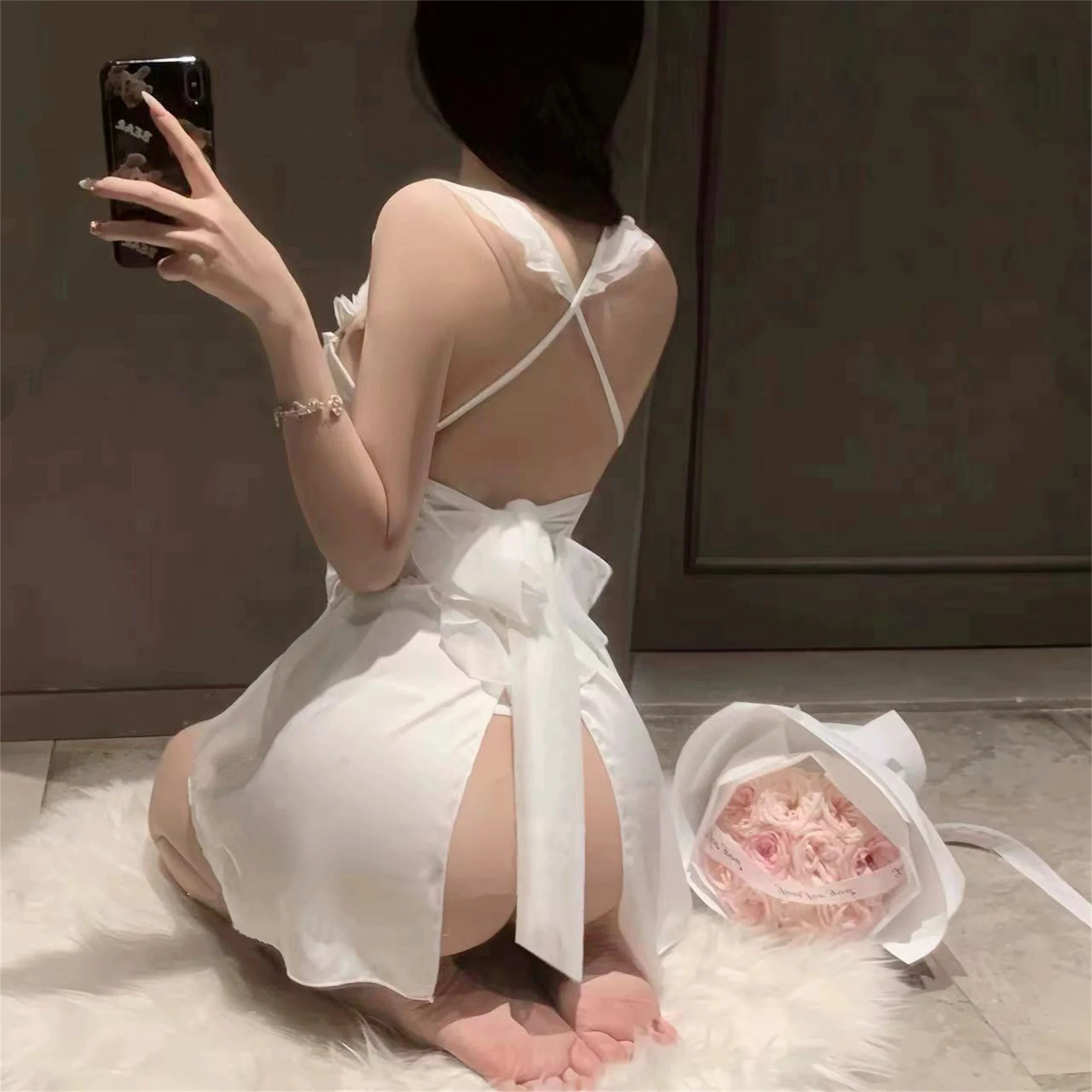 White backless dress HA2946 - Image 3