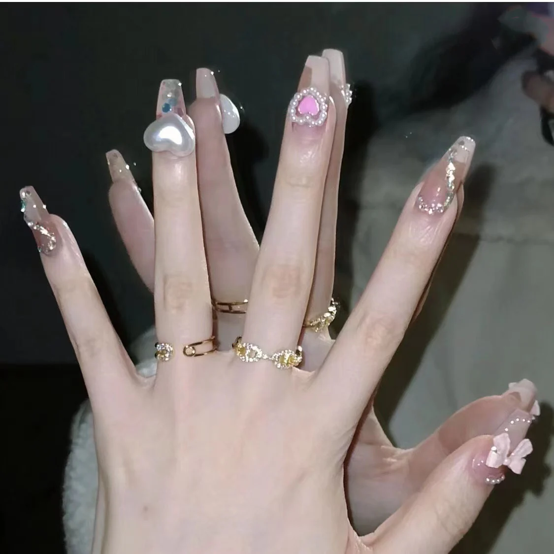 White Baroque Love Nail Art HA1226 - Image 2