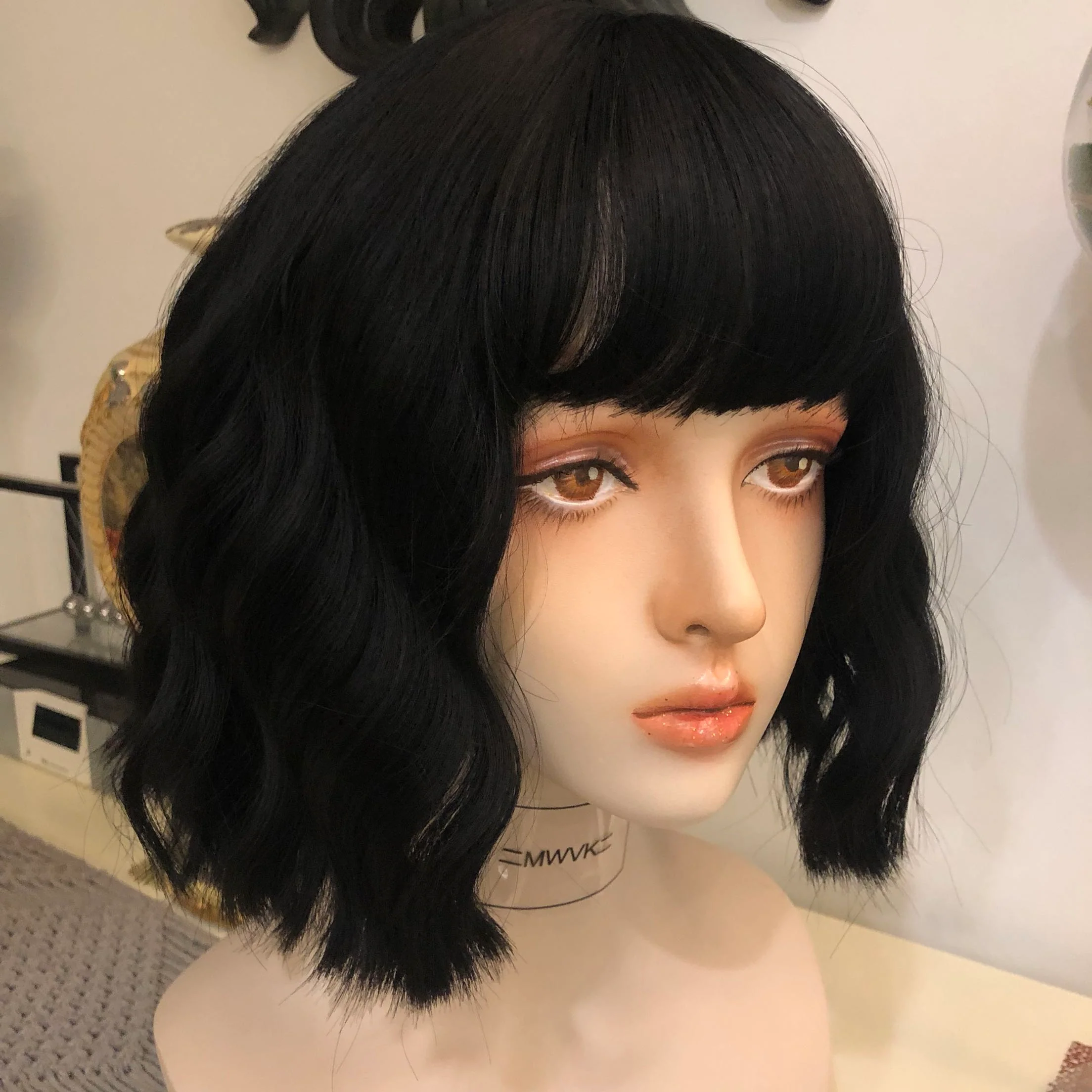 White black short curly hair  HA0056 - Image 3