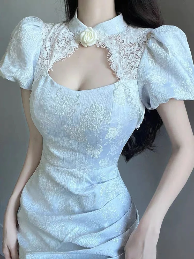 White cheongsam dress HA2231 - Image 3