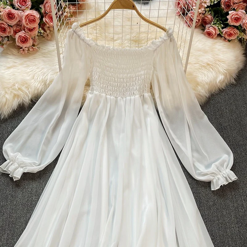 White fairy style a line dress   HA1838 - Image 3