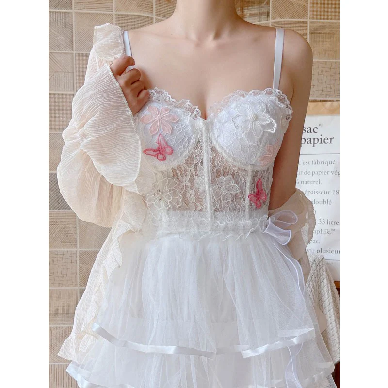White Flower Butterfly Camisole   HA1847 - Image 3
