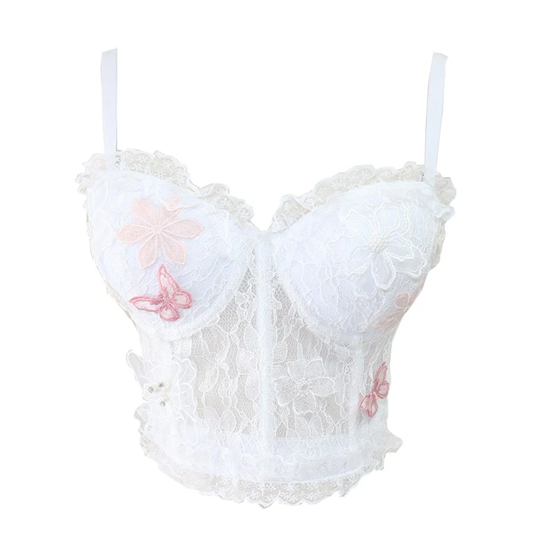 White Flower Butterfly Camisole   HA1847 - Image 5