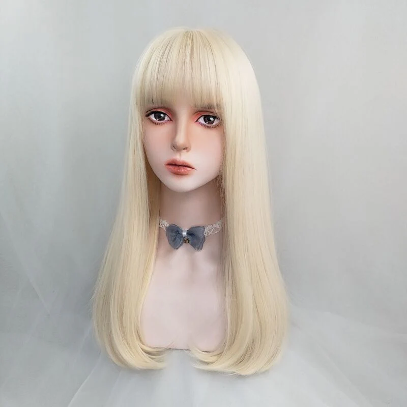 White Gold Long Straight Wig HA0053 - Image 4