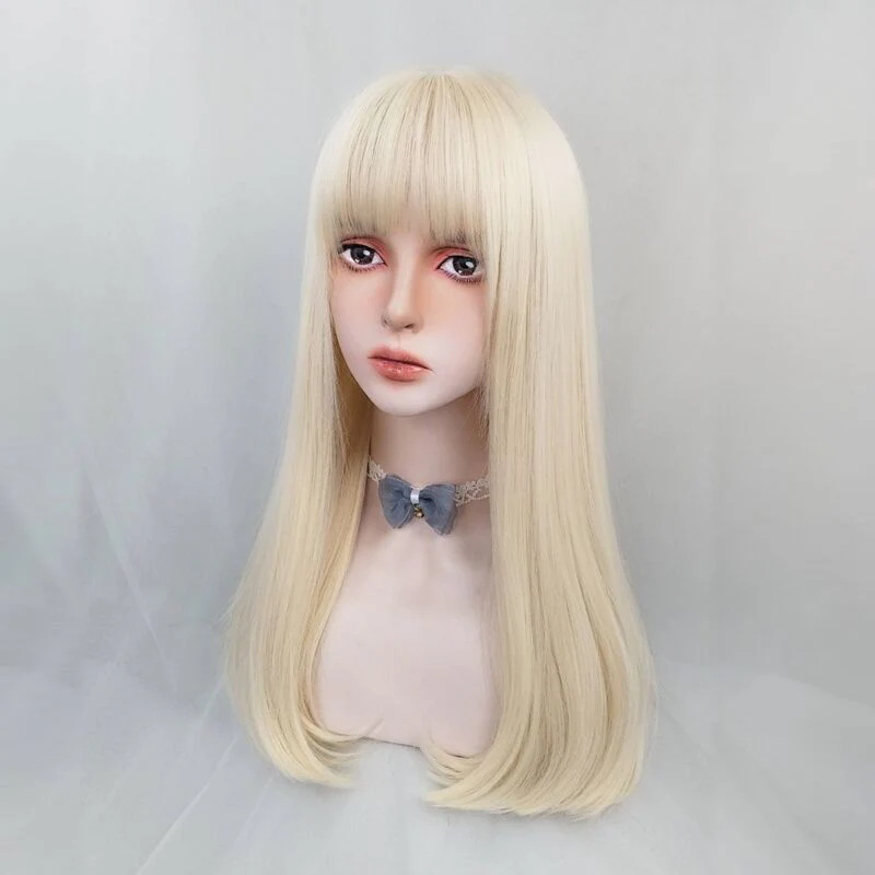 White Gold Long Straight Wig HA0053 - Image 5