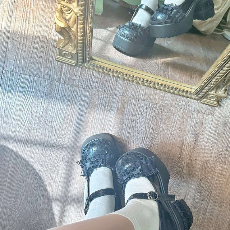 White Lace Bow High Heels   HA2128 - Image 4