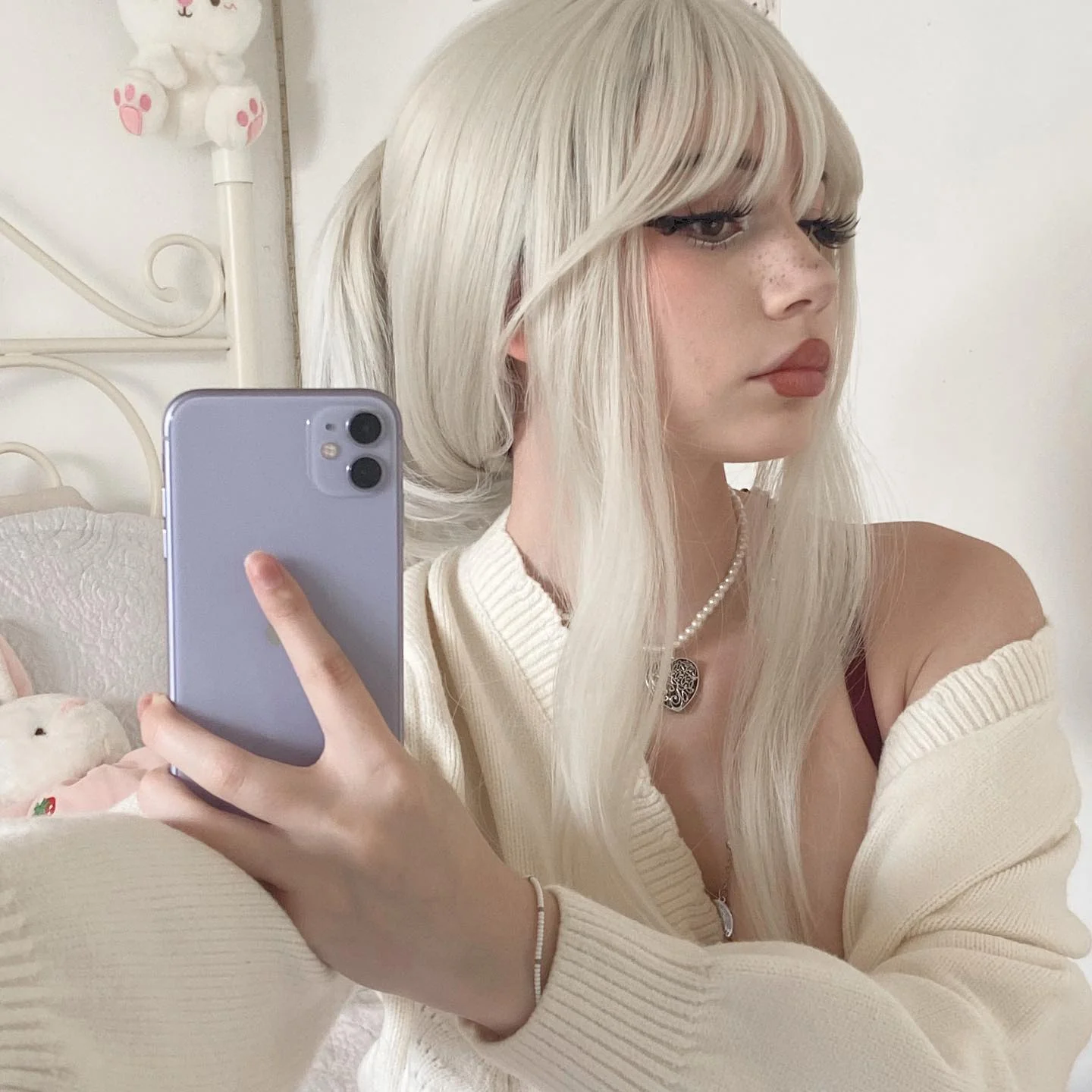 White long wig  HA0048 - Image 6