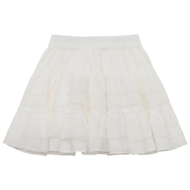 White Mesh Puff Skirt    HA1949 - Image 6
