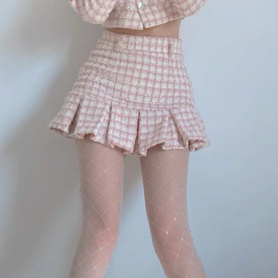 White silk diamond mesh net socks   HA0510 - Image 4
