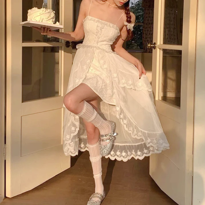 White Sleeveless Slip Dress   HA2009 - Image 2