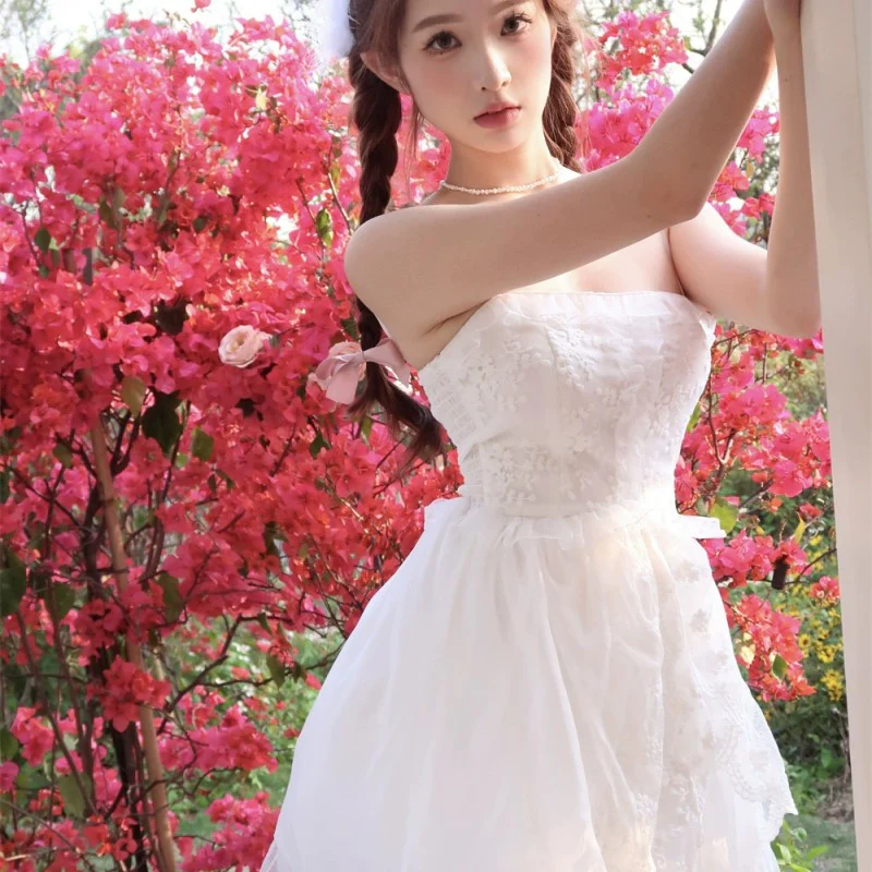 White Sleeveless Slip Dress   HA2009 - Image 3