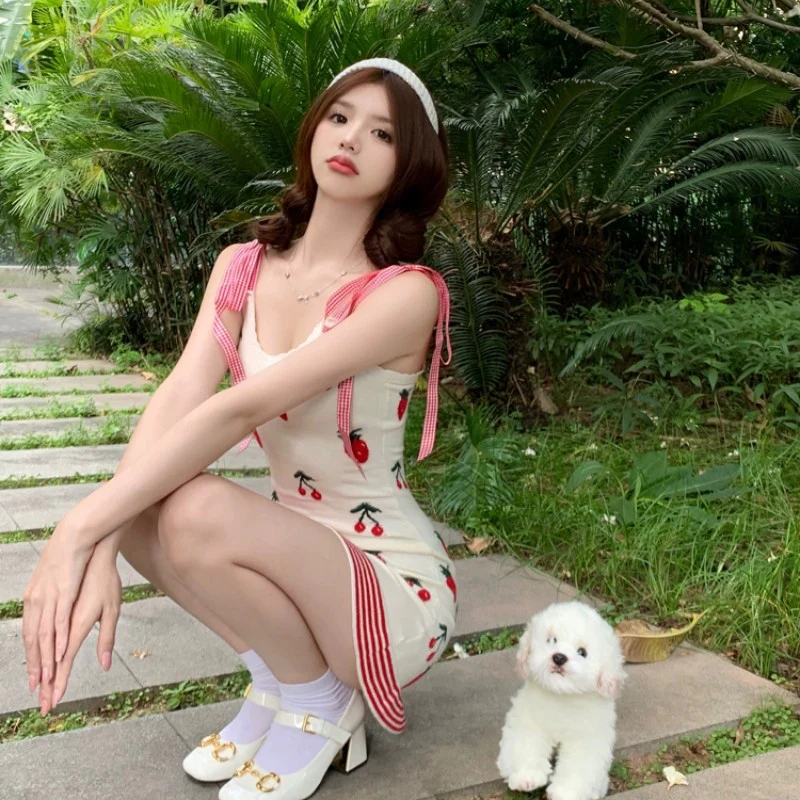 White v-neck strap dress HA1799 - Image 3