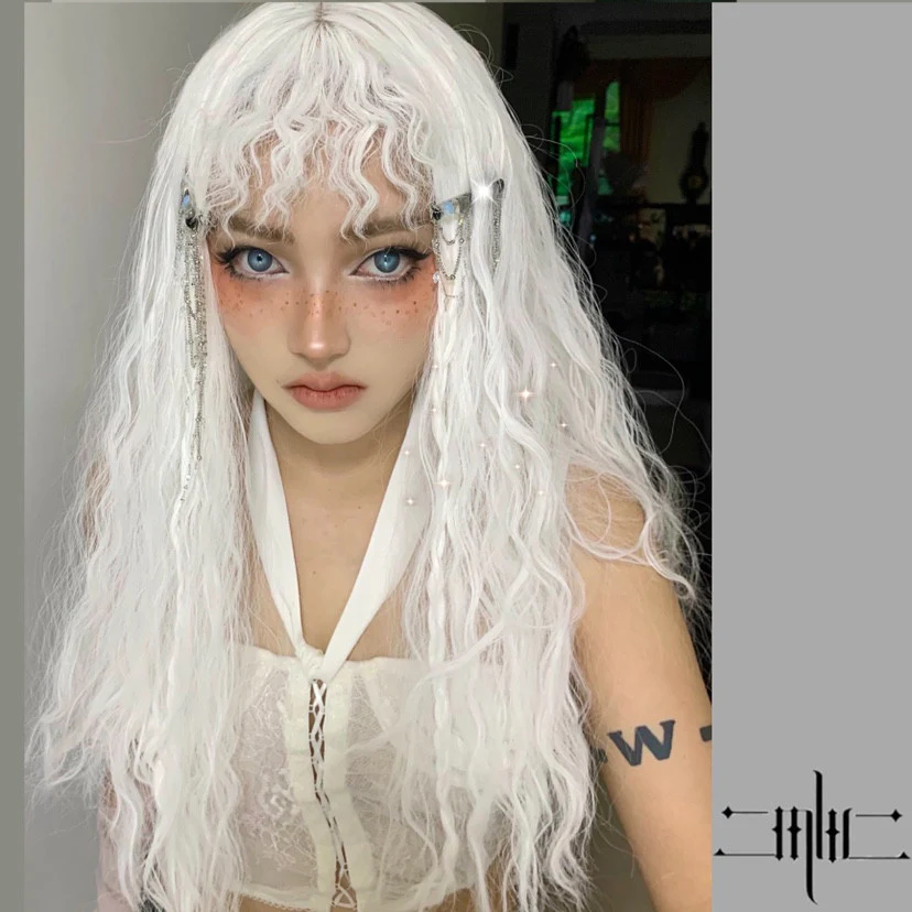 White wool curly long curly hair  HA0571 - Image 4
