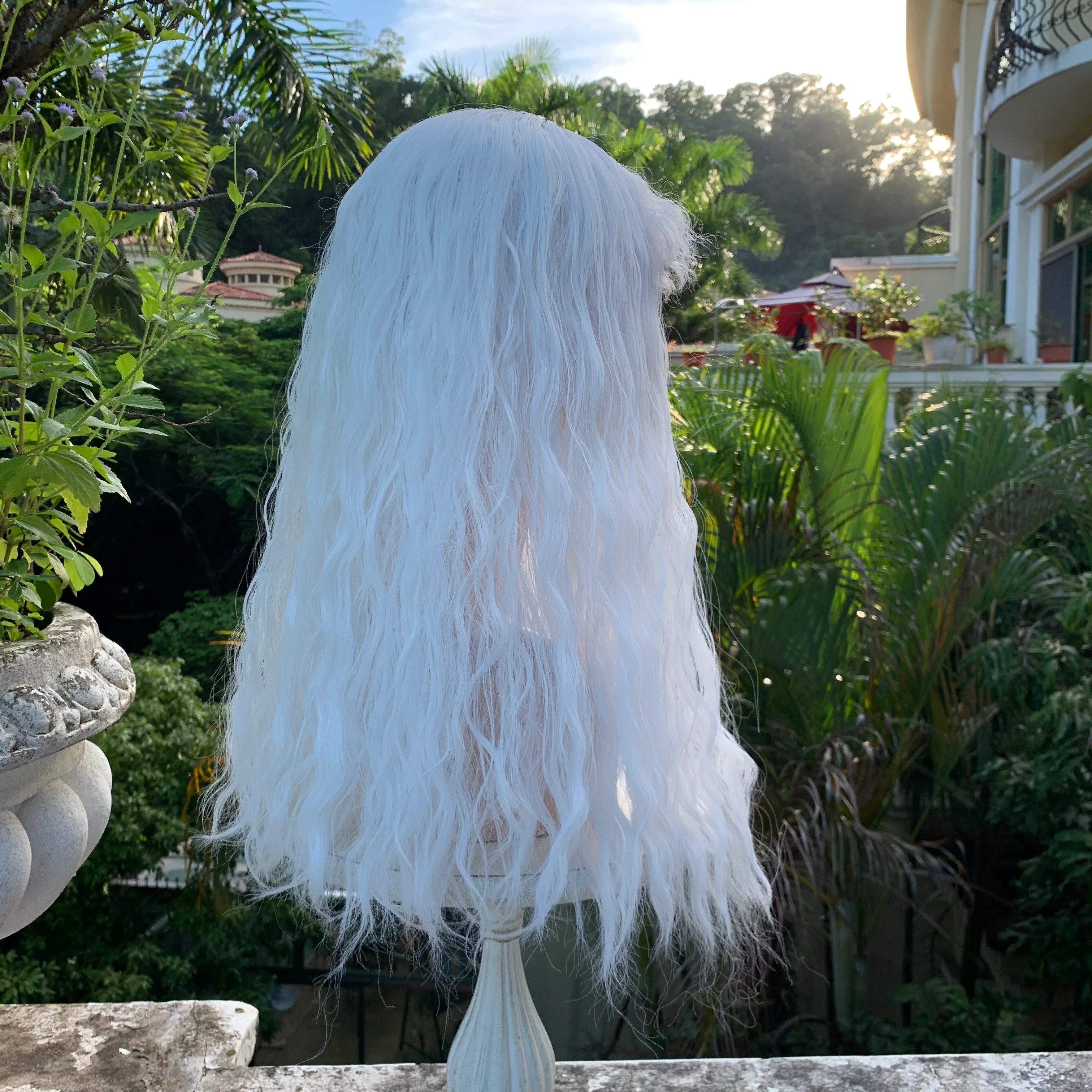 White wool curly long curly hair  HA0571 - Image 7