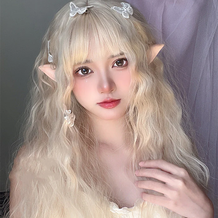 Women's blond long curly hair HA0269 - Image 4
