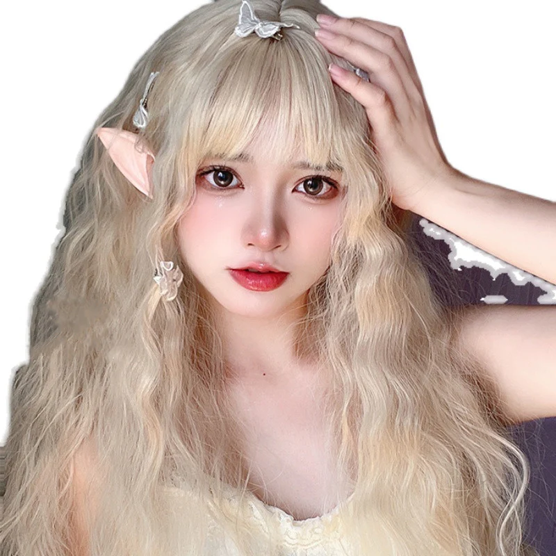 Women's blond long curly hair HA0269 - Image 5
