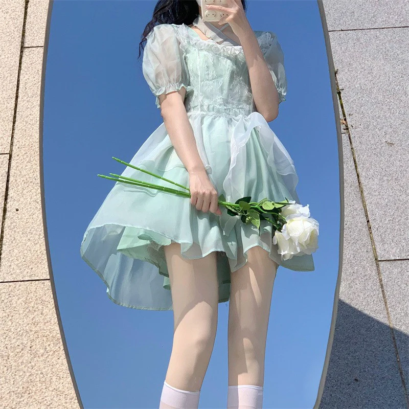 Women's mint green fairy dress HA0480 - Image 3