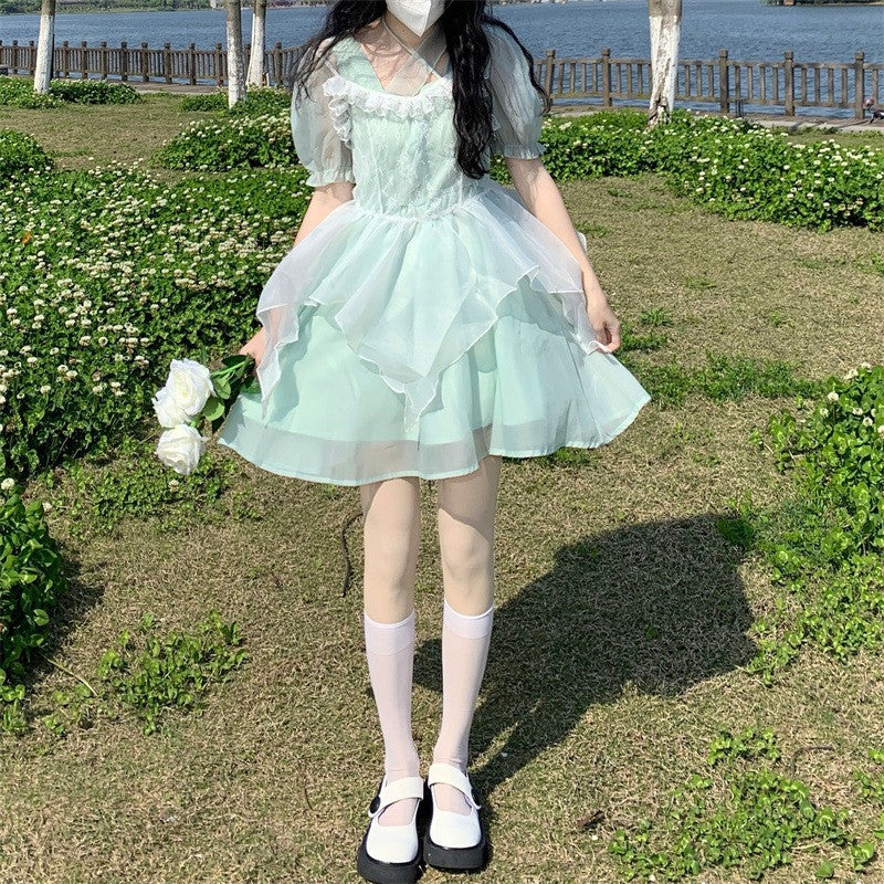 Women's mint green fairy dress HA0480 - Image 4