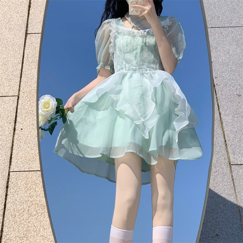 Women's mint green fairy dress HA0480 - Image 5